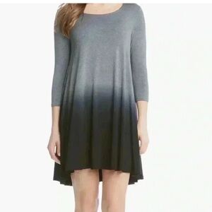 KAREN by KAREN KANE. Gray and Black Ombre Swing Dress. 3/4 sleeves. Size XL